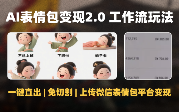 AI制作表情包2.0，挑战“睡后”每月进帐1W+，Coze工作流直出免切割附配套工具及完整教学